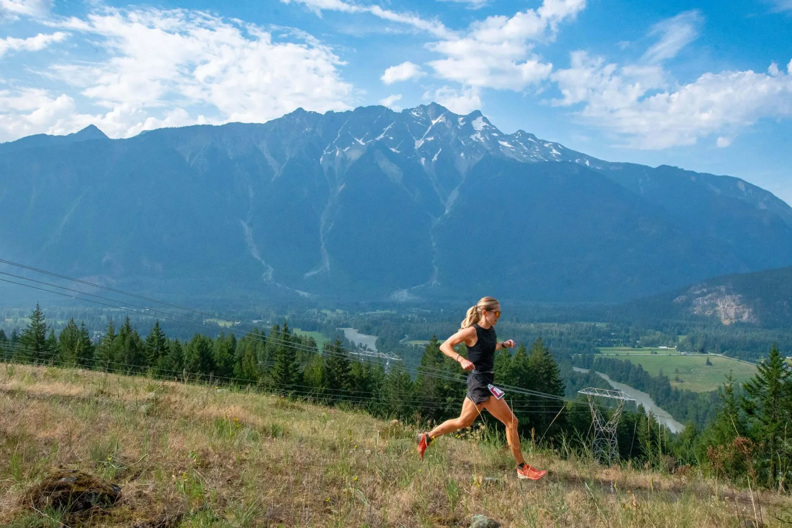 Trail runners on the Mackenzie trail network near Pemberton BC